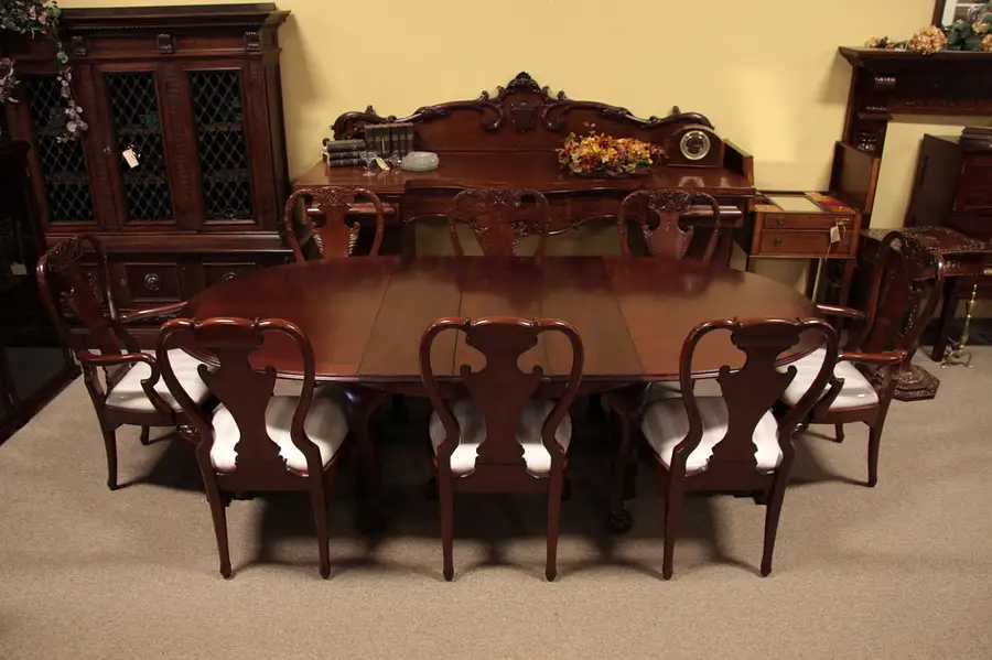 Main image of Georgian Chippendale Carved Mahogany Dining Set