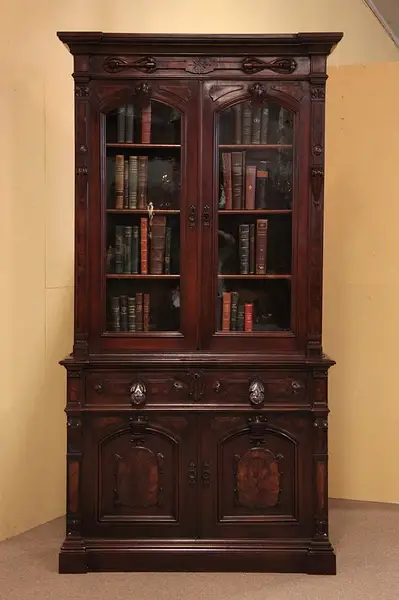 Main image of Victorian Renaissance Secretary Desk, Bookcase