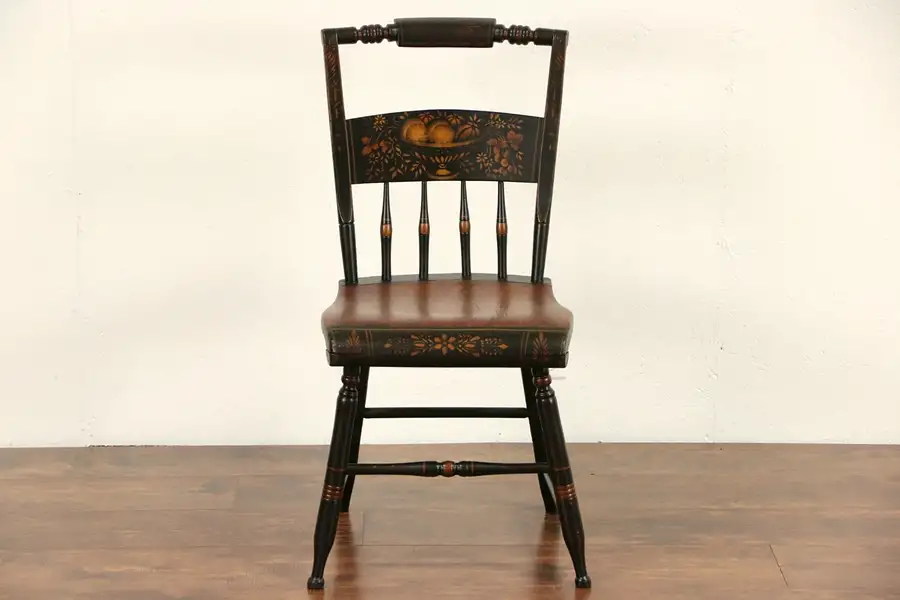 Main image of Connecticut Antique Hitchcock Stencil 1840's Antique Side or Desk Chair