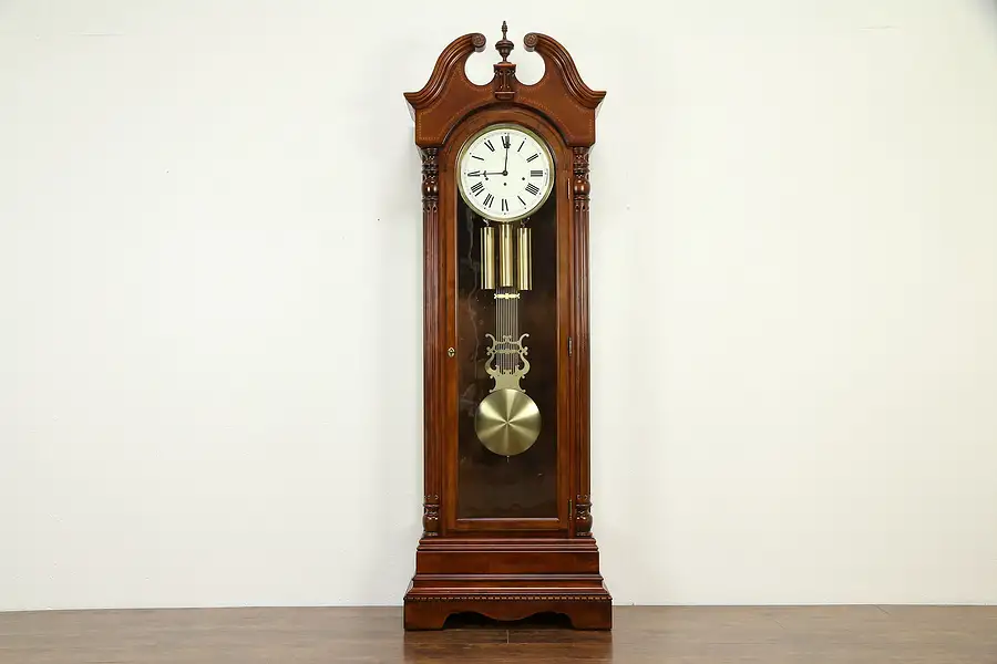 Main image of Cherry Vintage Grandfather or Long Case Westminster Chime Clock, Sligh