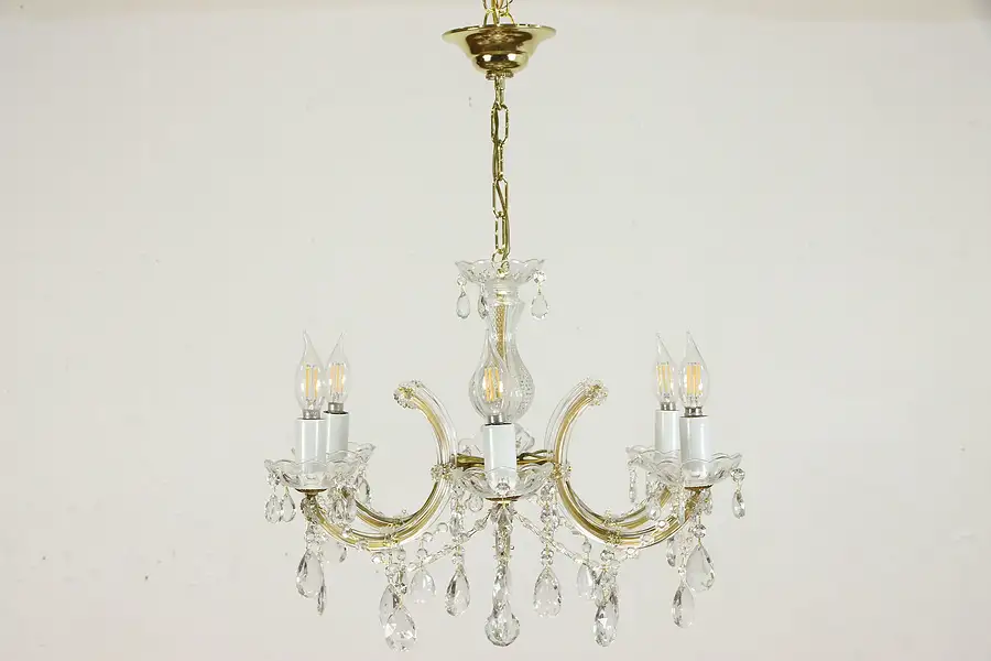 Main image of Maria Theresa Design Vintage Cut Crystal 6 Candle Chandelier