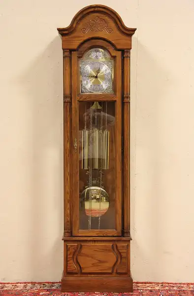 Main image of Howard Miller Oak Tall Case Grandfather Clock