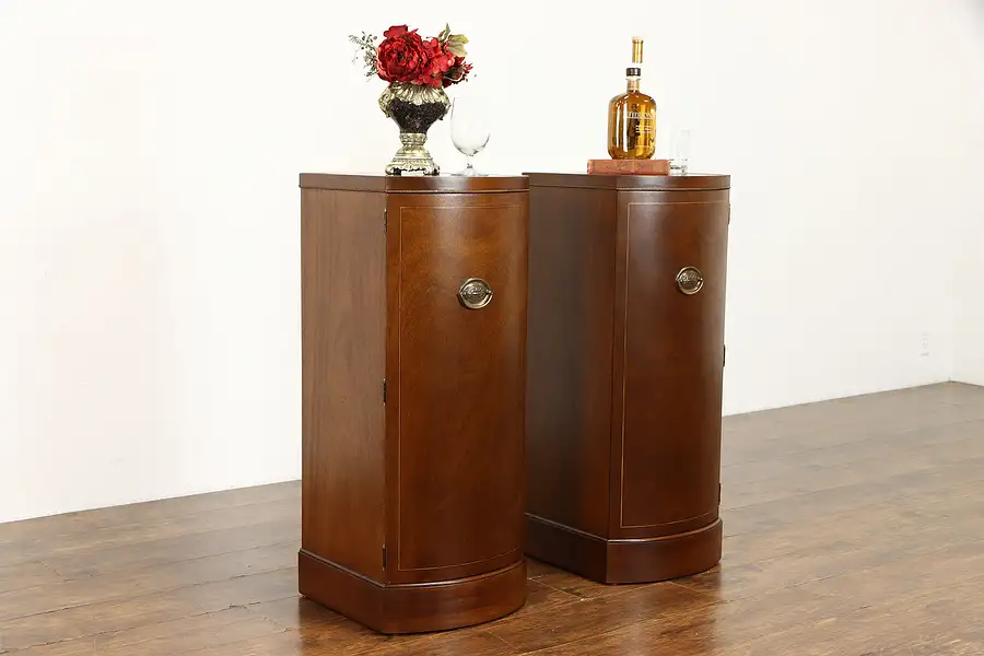 Main image of Pair of Georgian Design Nightstands or Cabinets, Marble Tops, Tomlinson