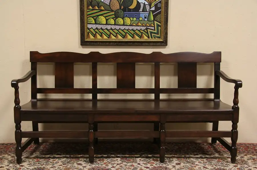 Main image of Schoolhouse 1930 Antique 6' 10" Long Maple Bench