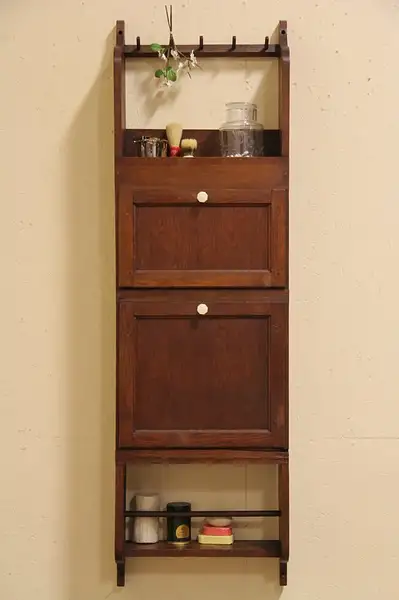 Main image of Barber Shop 1910 Wall Towel Caddy, Bath Cabinet