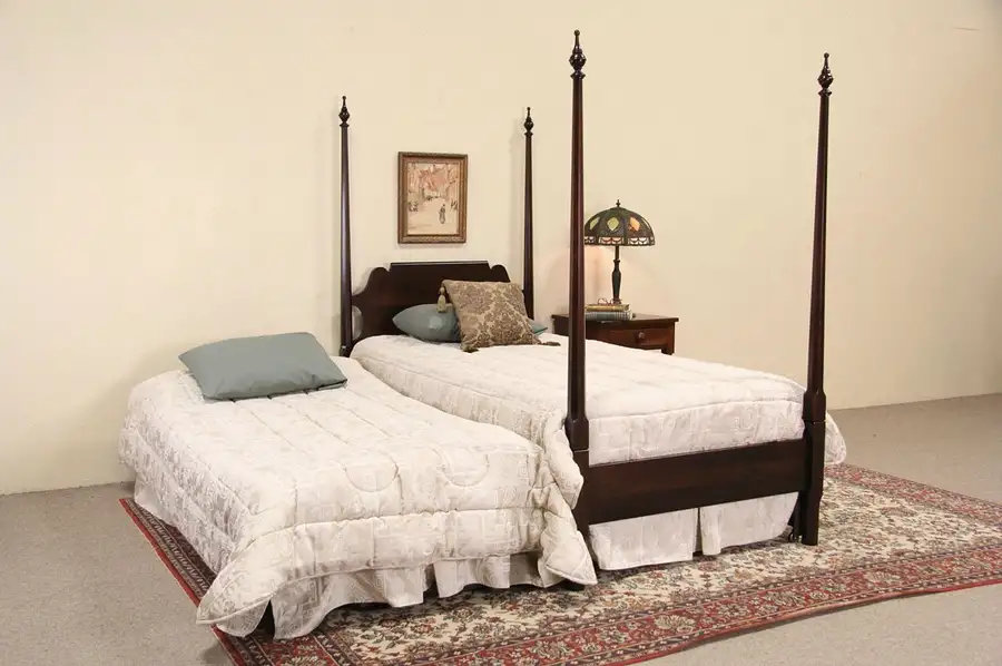 Main image of Cherry Twin Poster Vintage Bed, Pull Out Trundle