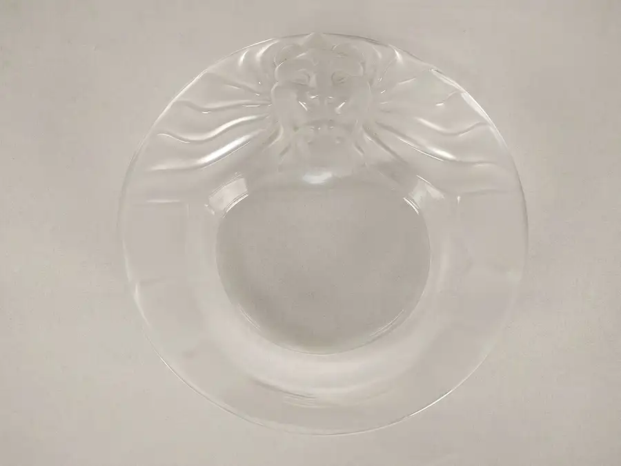 Main image of Lalique France Signed Crystal Ashtray with Lion Head46
