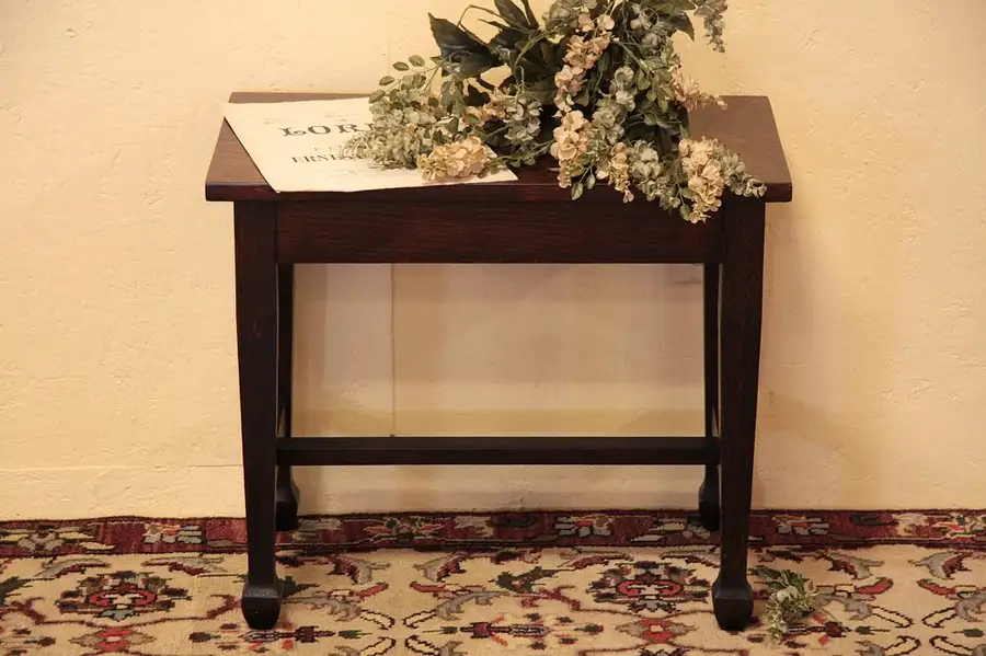 Main image of Mission Oak Antique Piano or Organ Bench