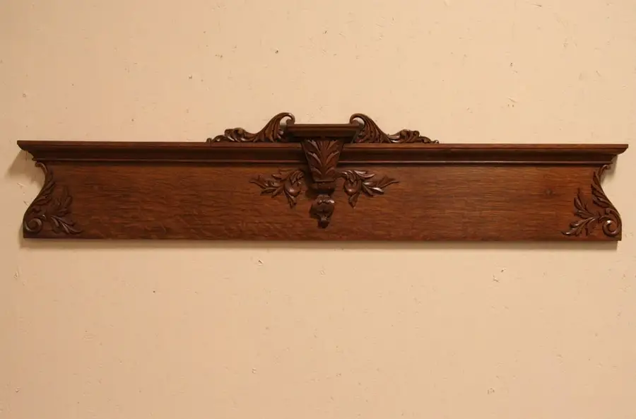 Main image of Carved Oak Antique 1890 Architectural Crest