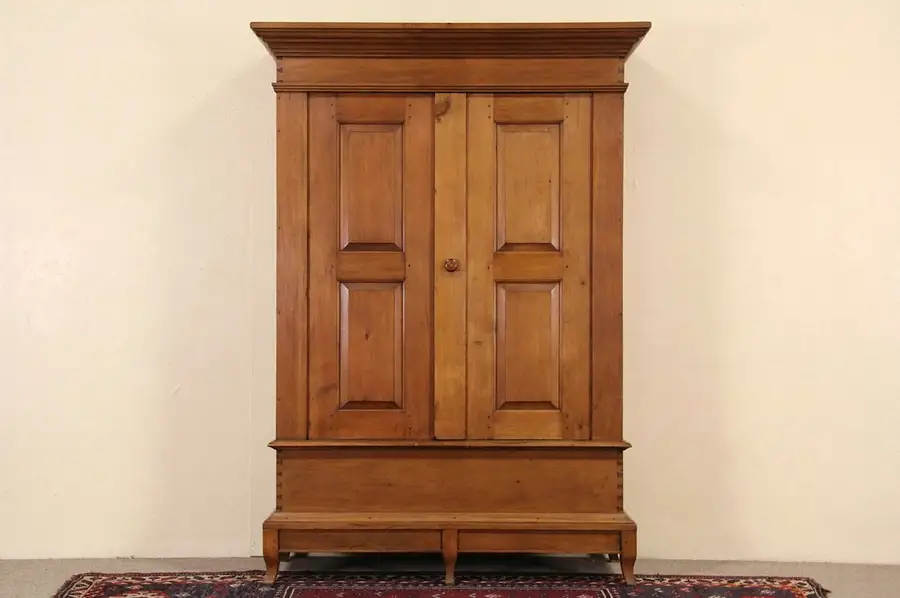 Main image of Swedish Immigrant Country Pine 1860's Antique Armoire Wardrobe or Closet