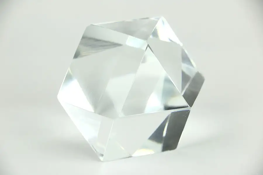 Main image of Faceted Crystal Blown and Cut Paperweight