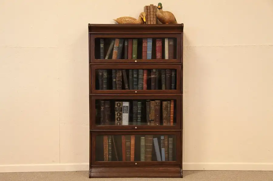 Main image of Antique 4 Stack Oak Lawyer, Barrister Bookcase