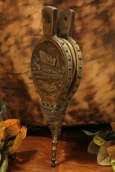 Main image of Carved Oak Shakespeare Fireplace Bellows