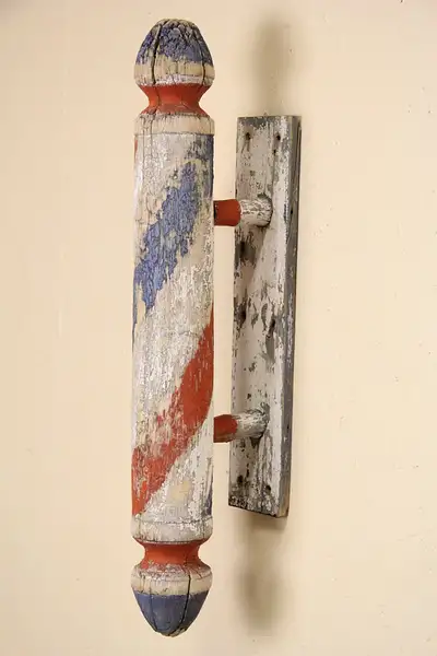 Main image of Barber Pole Advertising Sign, North Dakota 1890's Antique