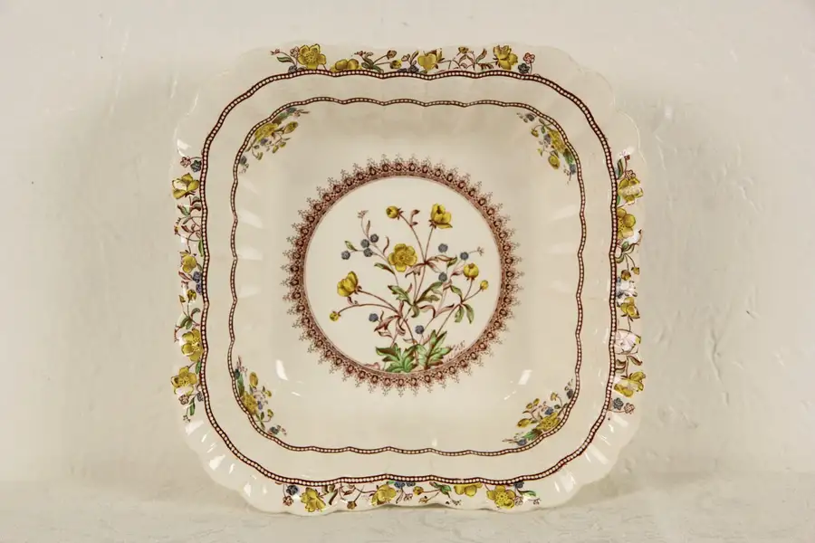 Main image of English Spode Buttercup Square Serving or Casserole Bowl