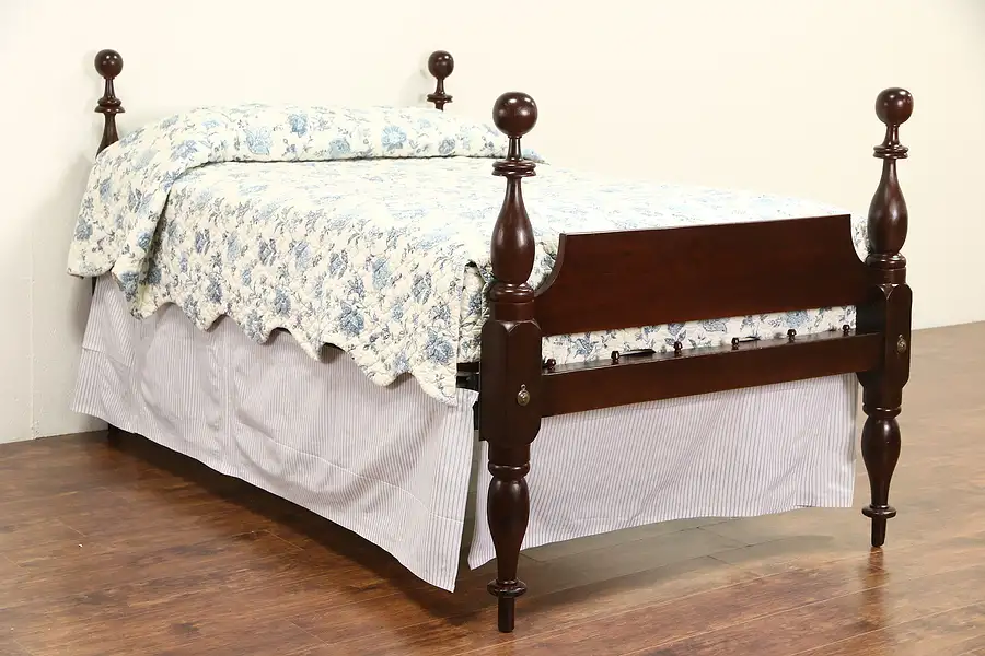 Main image of Empire 1840 Antique Full or Double Size 4 Poster Rope Bed & Platform