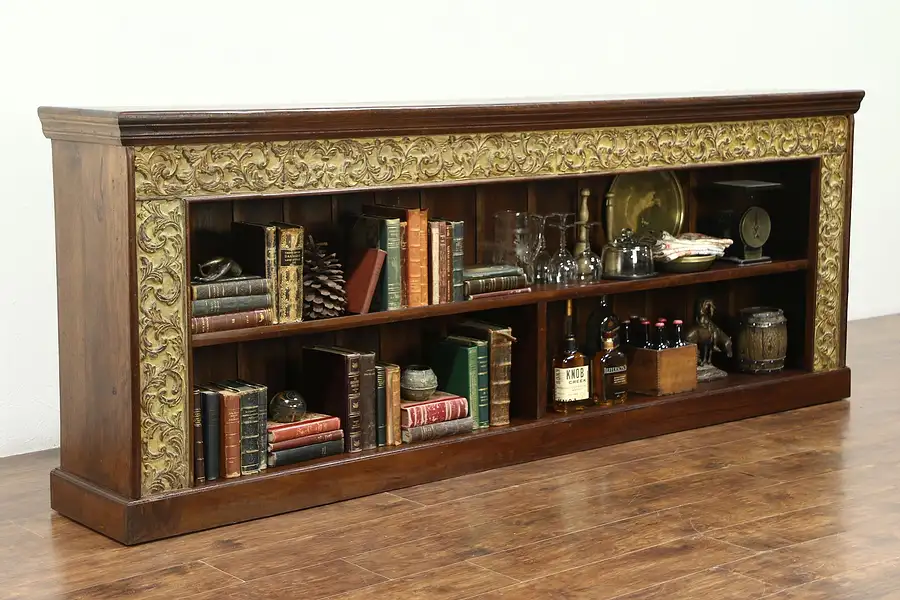 Main image of Counter, TV Console Cabinet, Bookcase or Backbar, Hand Carved Dutch East Indies