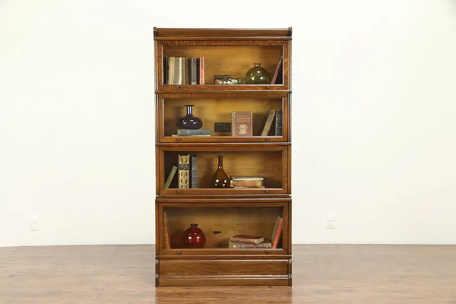Main image of Quarter Sawn Antique 4 Stack Lawyer Bookcase, Macey & Globe