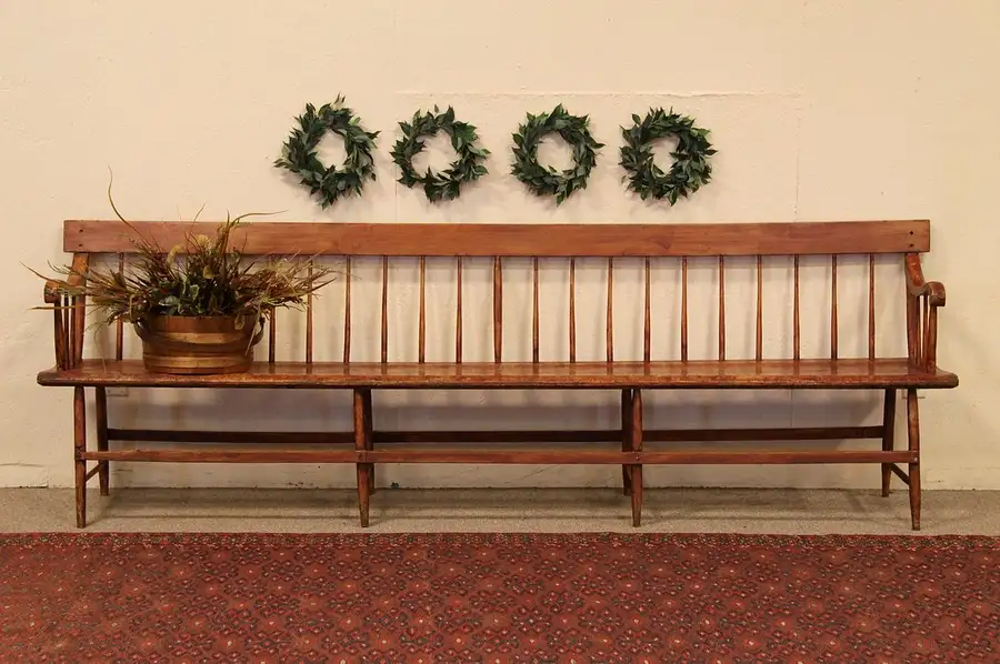 Main image of New England Original Paint Settee or Deacon's Bench