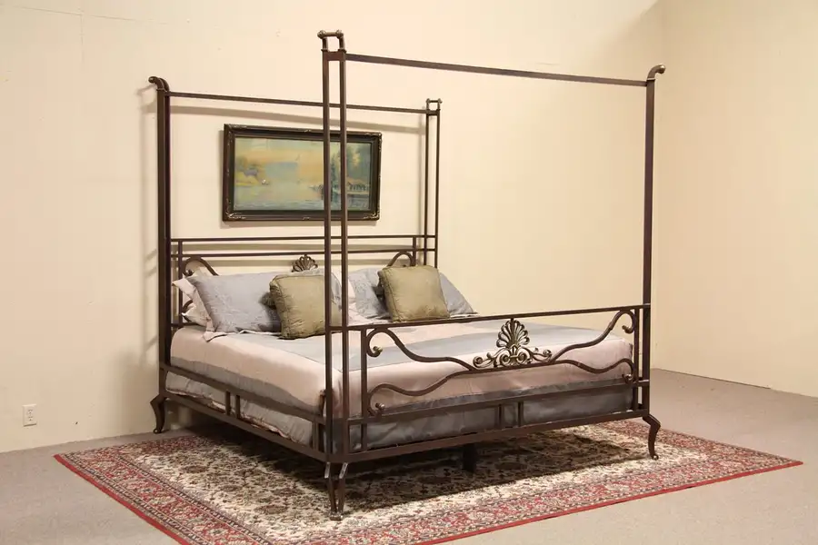 Main image of Iron & Brass King Size Canopy Bed