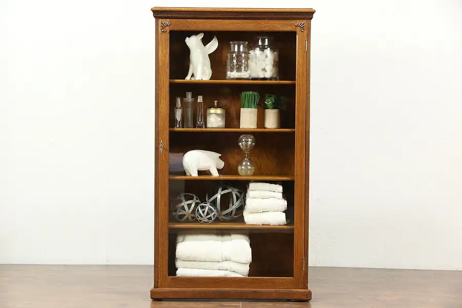 Main image of Victorian 1900 Antique Bookcase, Display or Bathroom Cabinet