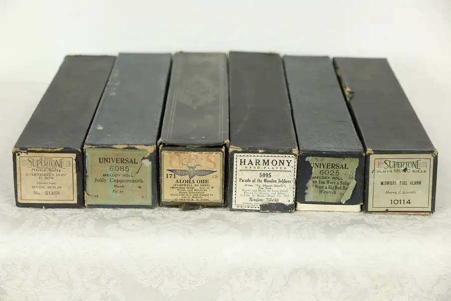 Main image of Group of 6 Player Piano Rolls, Aloha Ohe, Everybody's Doing It Now, Foxtrot etc