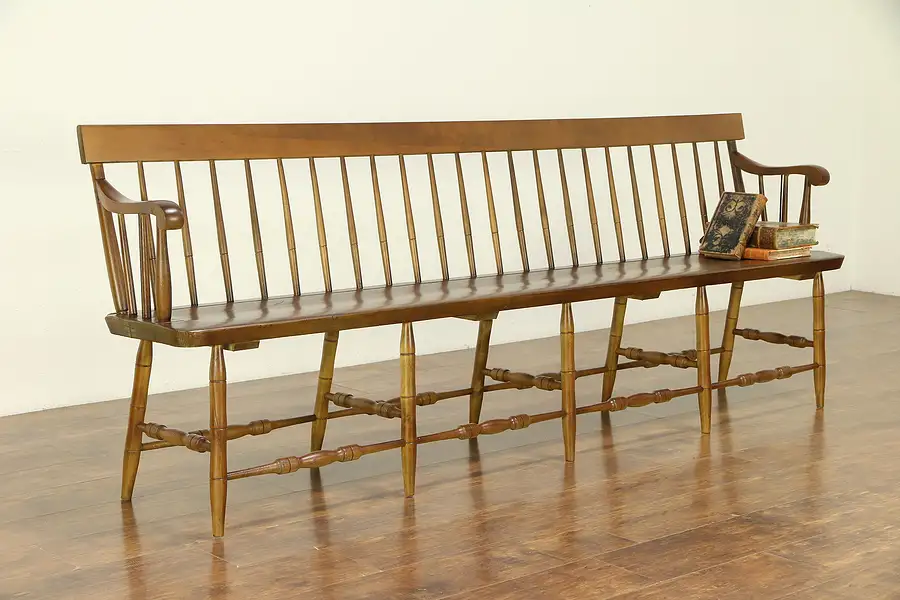 Main image of Country Antique 1850's New England Deacon or Hall Bench