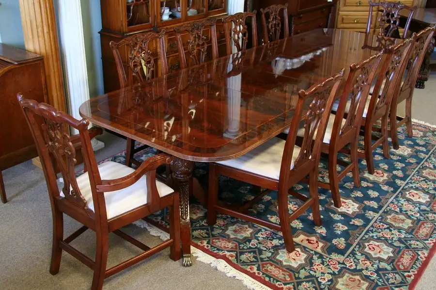 Main image of Mahogany Georgian Dining Set 11'2" Table, 10 Chairs