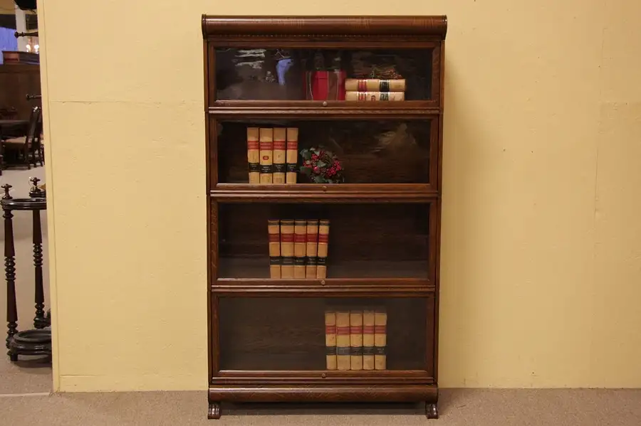 Main image of Barrister or Lawyers Stacking Folding Oak Bookcase