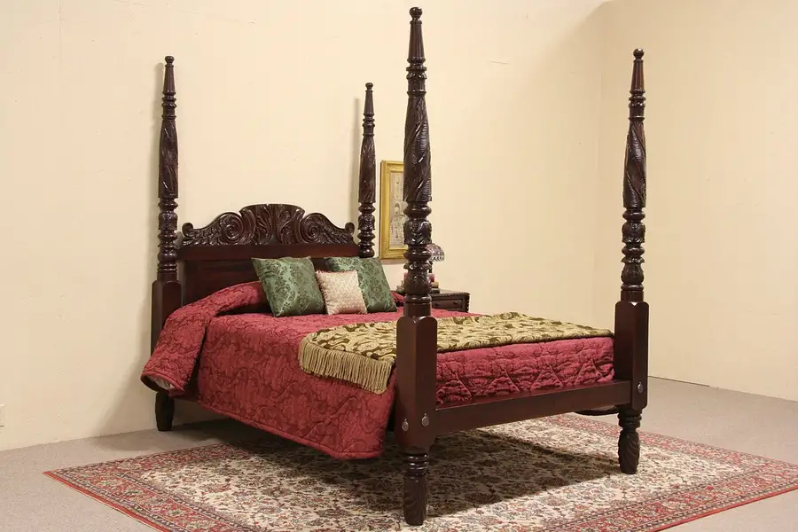 Main image of Empire Acanthus Carved 1825 Queen Size Poster Bed