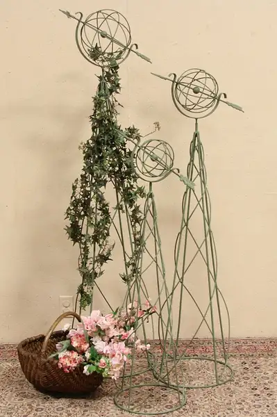 Main image of Set of 3 Wrought Iron Armillaries Garden Ornaments