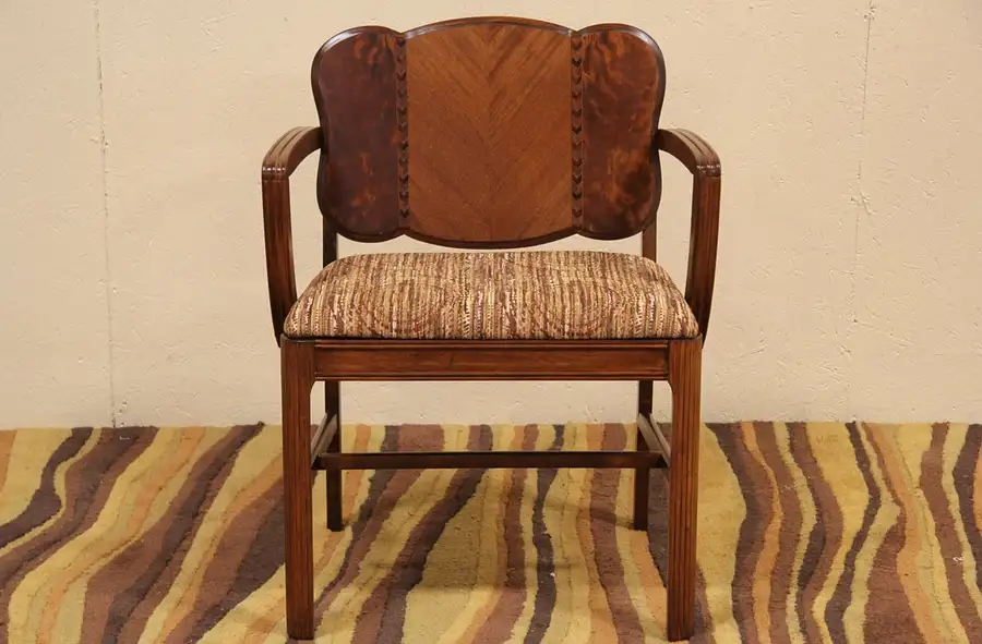 Main image of Art Deco 1935 Upholstered Bench or Vanity Chair