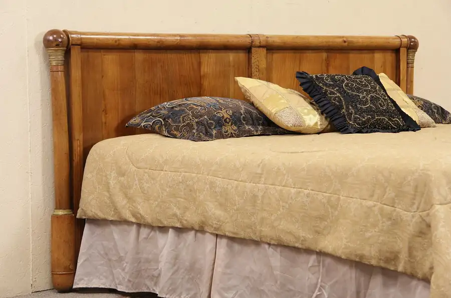 Main image of Biedermeier Austrian Antique 1830's King Size Bed Headboard