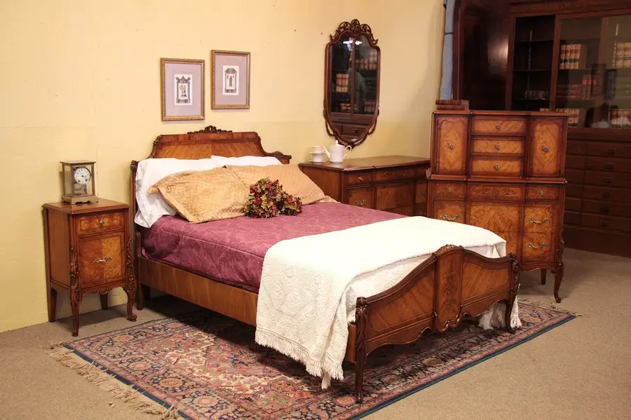 Main image of French Satinwood 5 Pc. Bedroom Set circa 1925