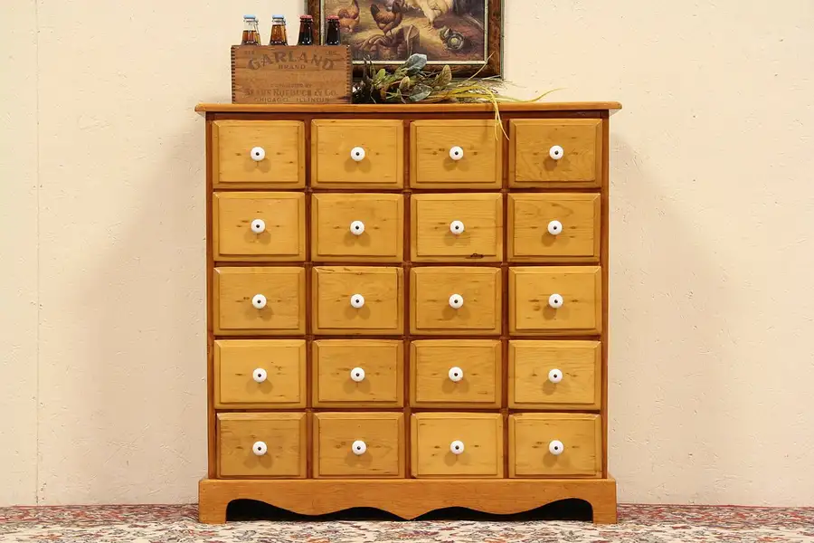 Main image of Country Pine 20 Drawer Apothecary Cabinet
