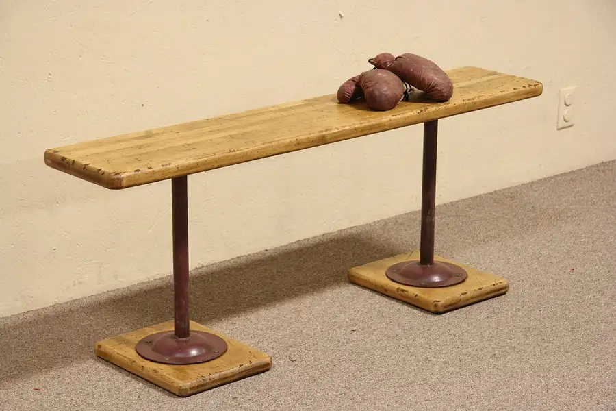 Main image of Locker Room Bench, 1930's Industrial Salvage