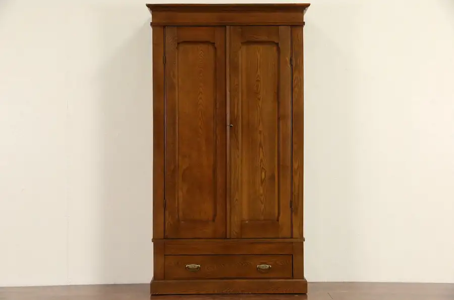 Main image of Oak & Ash 1890 Antique Armoire, Wardrobe or Closet
