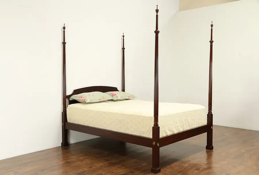 Main image of Mahogany Queen Size Vintage Poster Bed, Columns Reid Classics, Mobile AL
