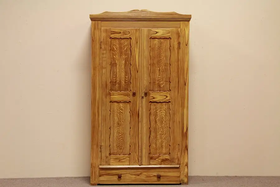 Main image of Country Pine Antique Grained Armoire or Wardrobe
