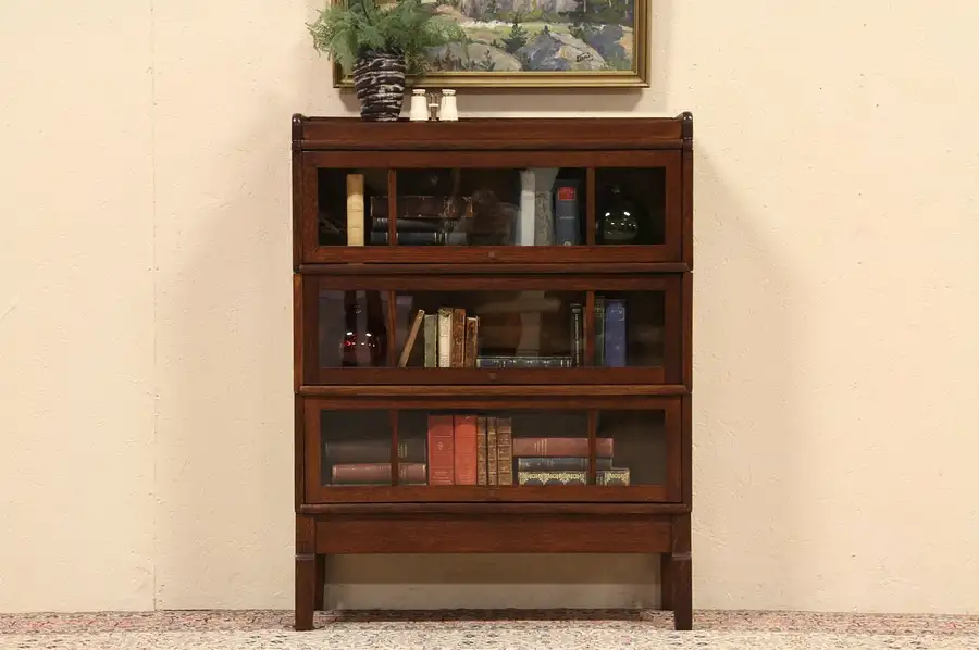 Main image of Viking Stacking Oak 3 Section 1906 Bookcase