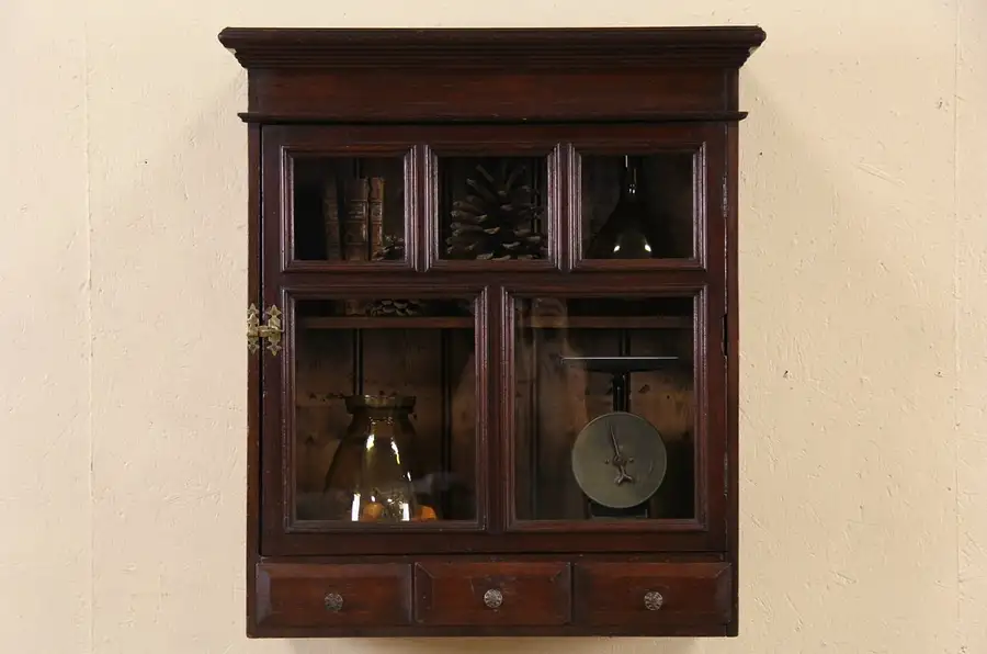 Main image of Countertop or Hanging Antique 1890's Bookcase Cupboard