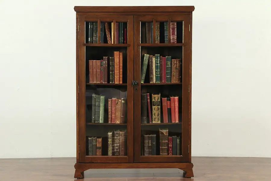 Main image of Arts & Crafts Mission Oak Antique Craftsman Library Bookcase