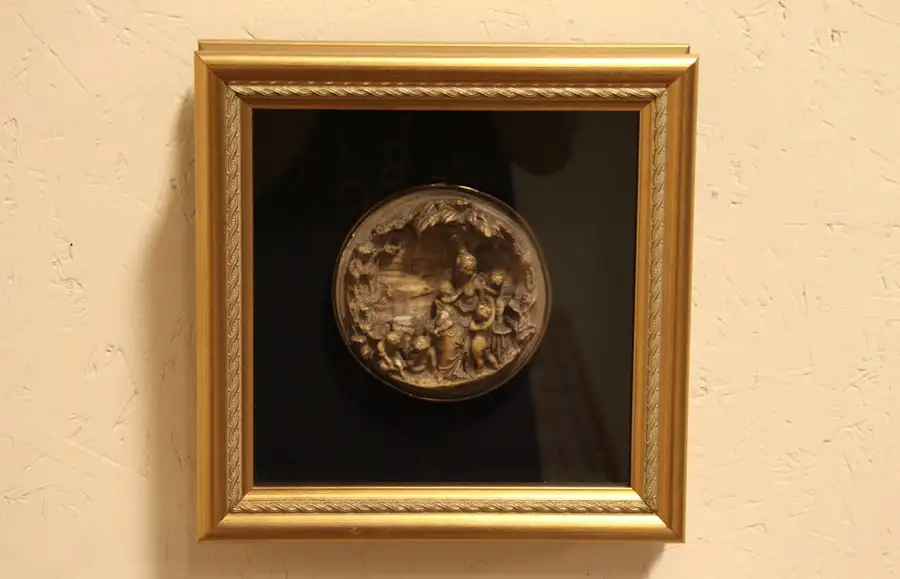 Main image of Mother & Children Relief Plaque, Gold Shadow Box
