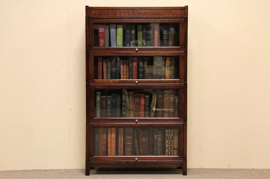 Main image of Gunn 4 Stack Oak Lawyer's Bookcase