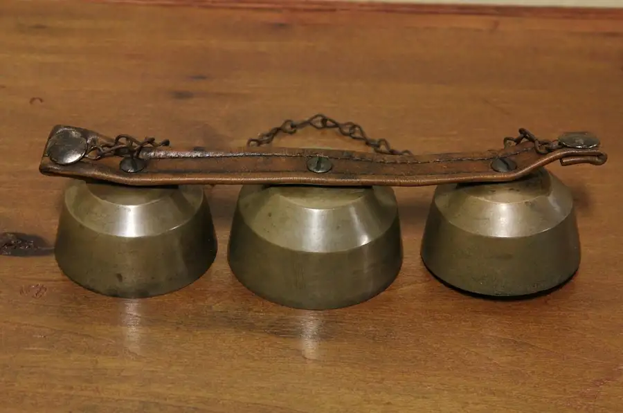 Main image of Set of Three Antique Brass Sleigh Bells