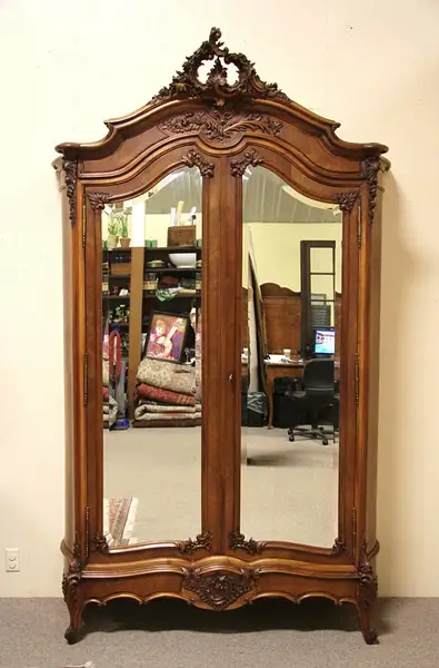 Main image of Carved French 1895 Antique Walnut Armoire