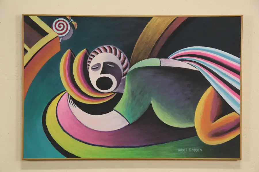 Main image of Snoring, 2002 Original Acrylic Painting, Signed Wisconsin Artist Bruce Bodden