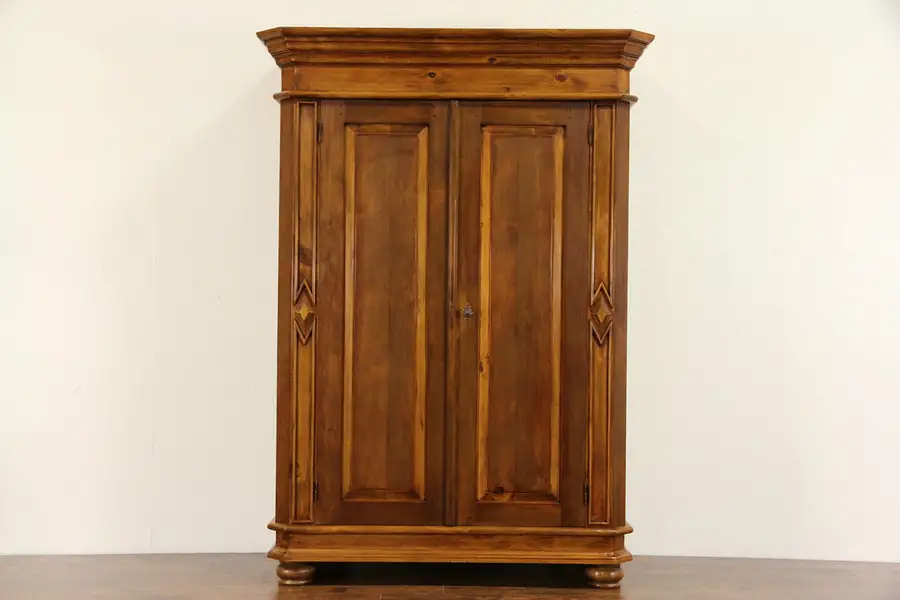 Main image of Country Pine 1900 Antique Armoire, Closet or Entertainment Center