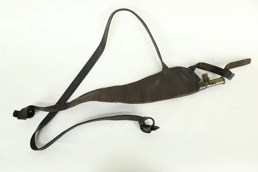 Main image of Leather Antique 1860's Shot or Bullet Pouch, Straps