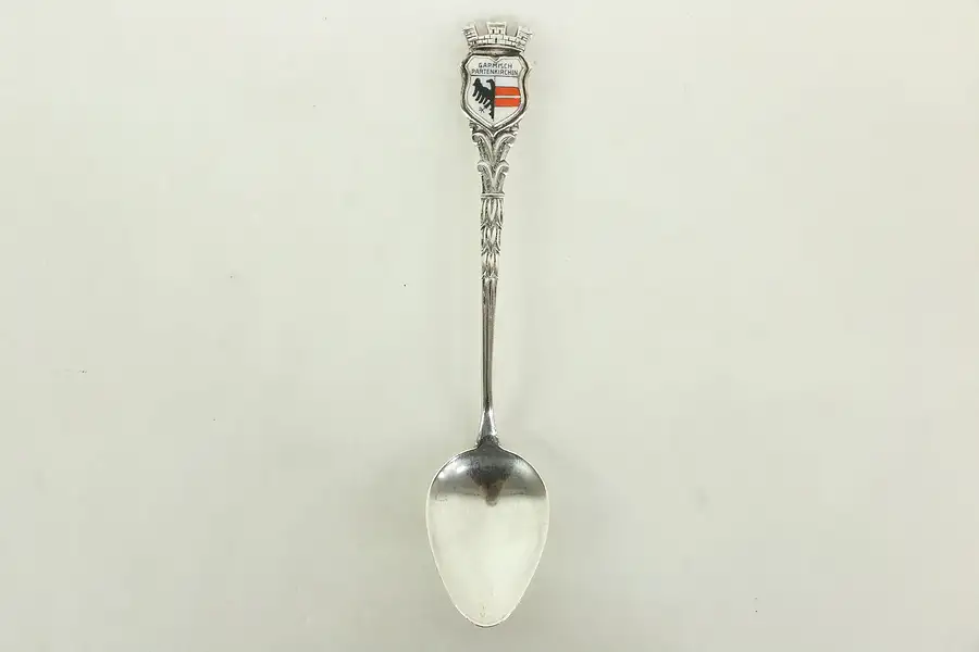 Main image of Garmisch Partenkirchen Germany 835 Silver & Enamel Souvenir Spoon